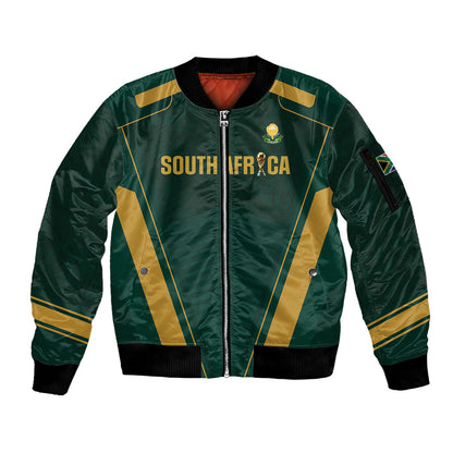 Custom South Africa 2026 World Football Sleeve Zip Bomber Jacket Bafana Bafana Woza