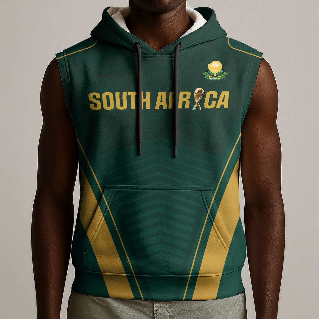 Custom South Africa 2026 World Football Sleeveless Hoodie Bafana Bafana Woza