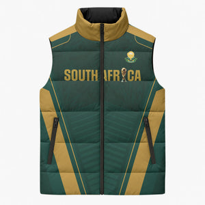 Custom South Africa 2026 World Football Sleeveless Puffer Jacket Bafana Bafana Woza