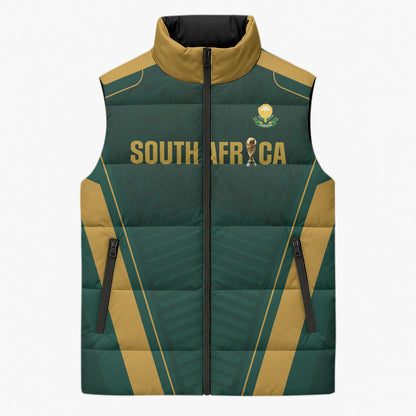 Custom South Africa 2026 World Football Sleeveless Puffer Jacket Bafana Bafana Woza