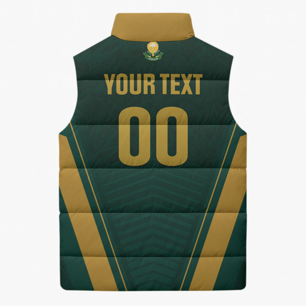 Custom South Africa 2026 World Football Sleeveless Puffer Jacket Bafana Bafana Woza