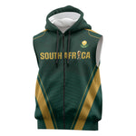 Custom South Africa 2026 World Football Sleeveless Zip Hoodie Bafana Bafana Woza