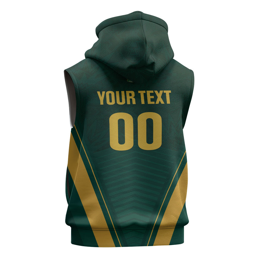 Custom South Africa 2026 World Football Sleeveless Zip Hoodie Bafana Bafana Woza