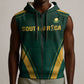 Custom South Africa 2026 World Football Sleeveless Zip Hoodie Bafana Bafana Woza