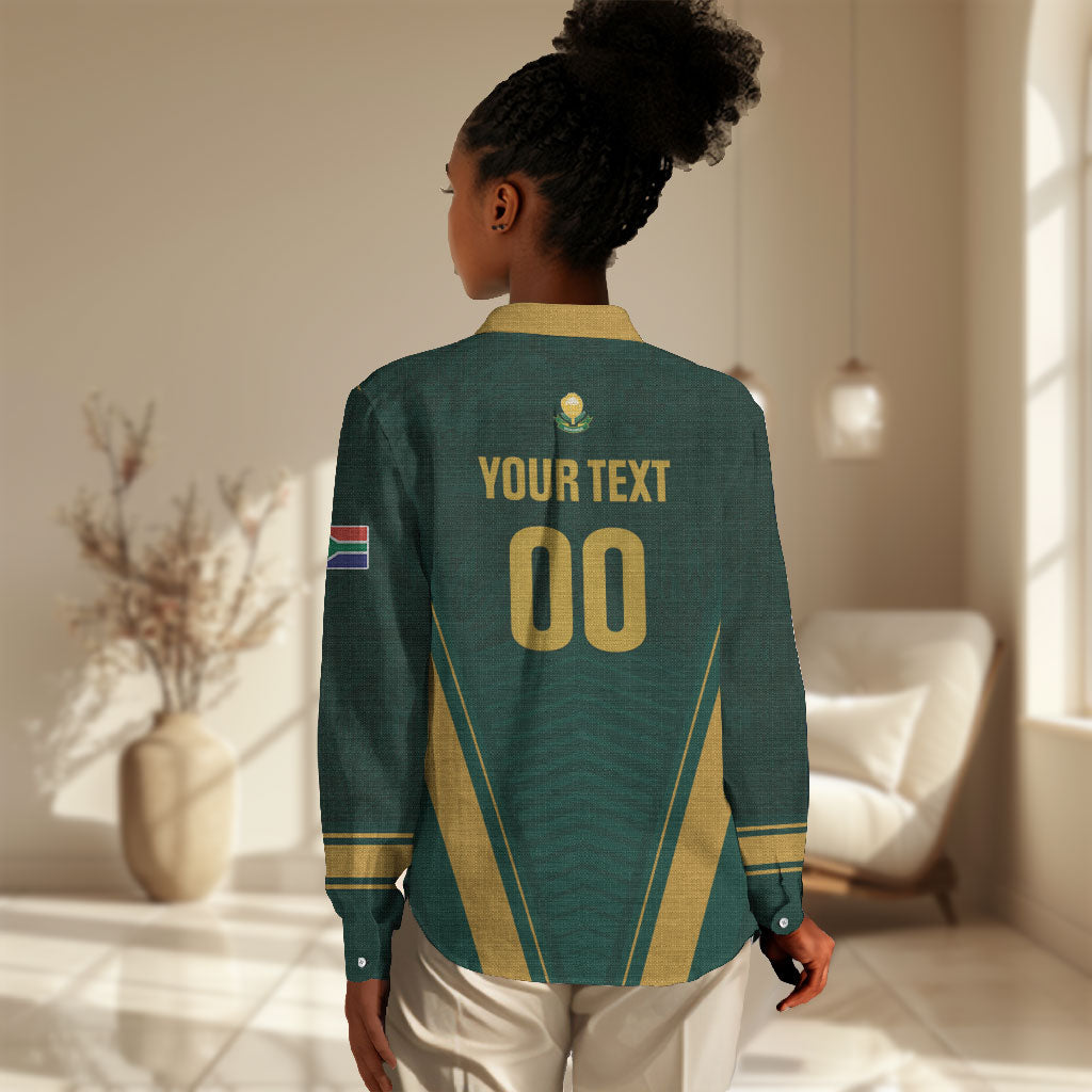 Custom South Africa 2026 World Football Women Casual Shirt Bafana Bafana Woza