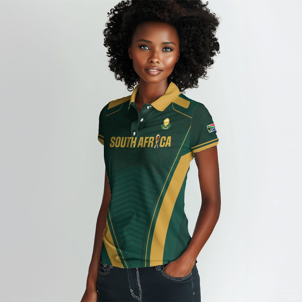 Custom South Africa 2026 World Football Women Polo Shirt Bafana Bafana Woza