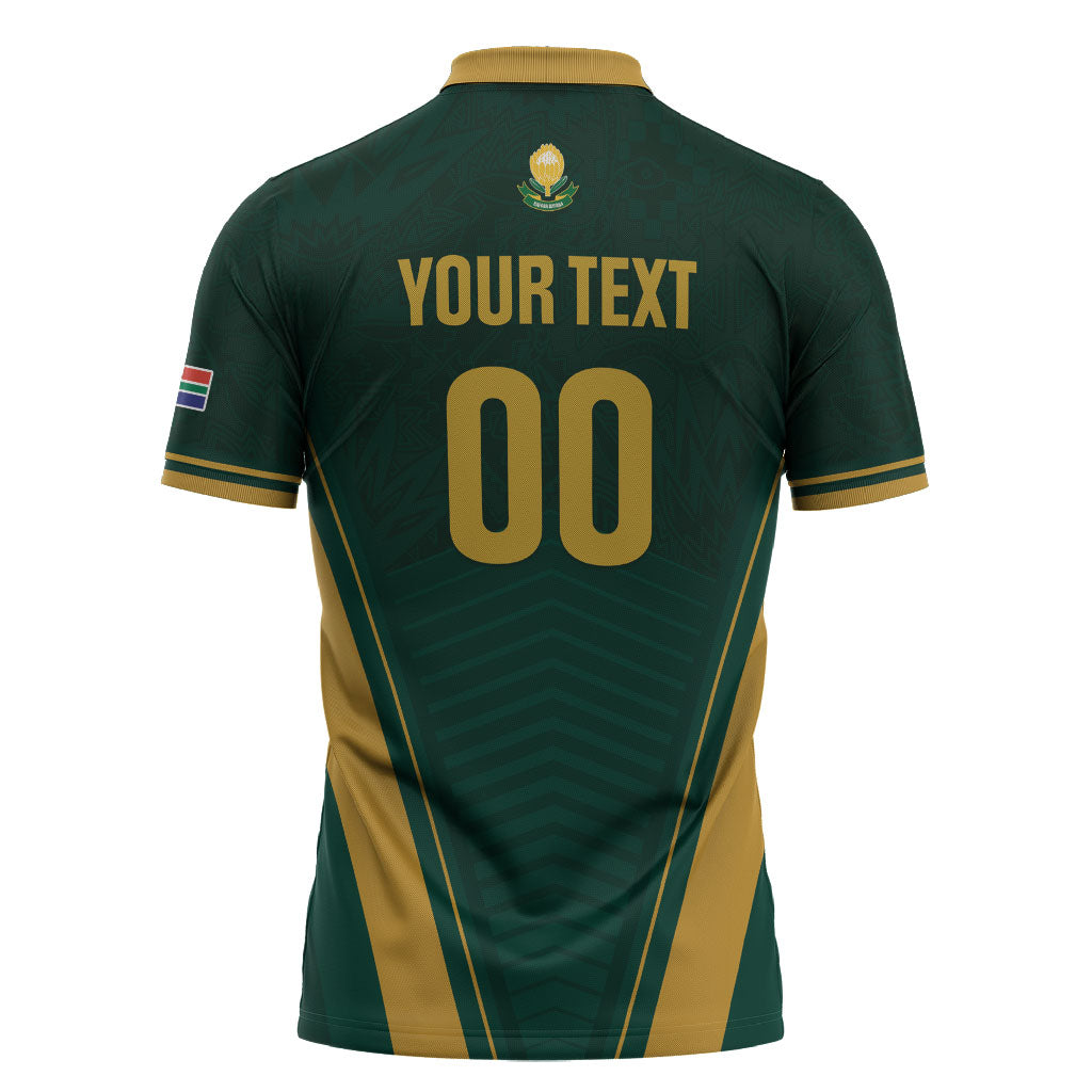 Custom South Africa 2026 World Football Zipper Polo Shirt Bafana Bafana Woza