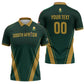 Custom South Africa 2026 World Football Zipper Polo Shirt Bafana Bafana Woza