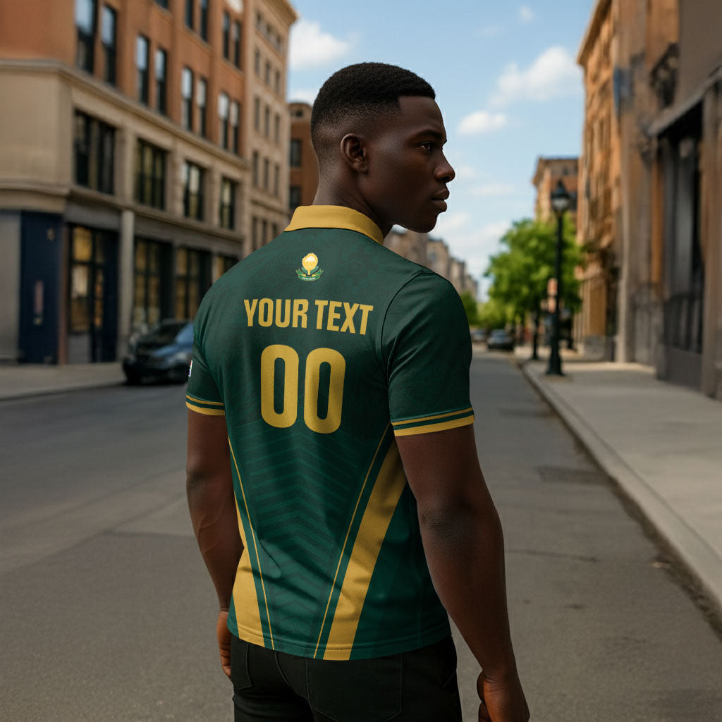 Custom South Africa 2026 World Football Zipper Polo Shirt Bafana Bafana Woza