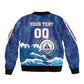 Custom Cape Verde 2026 World Football Bomber Jacket Blue Sharks Come On