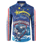 Custom Cape Verde 2026 World Football Button Sweatshirt Blue Sharks Come On