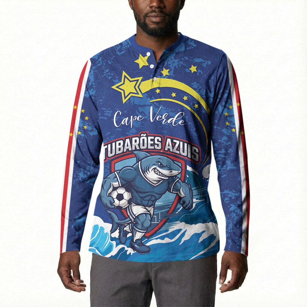 Custom Cape Verde 2026 World Football Button Sweatshirt Blue Sharks Come On