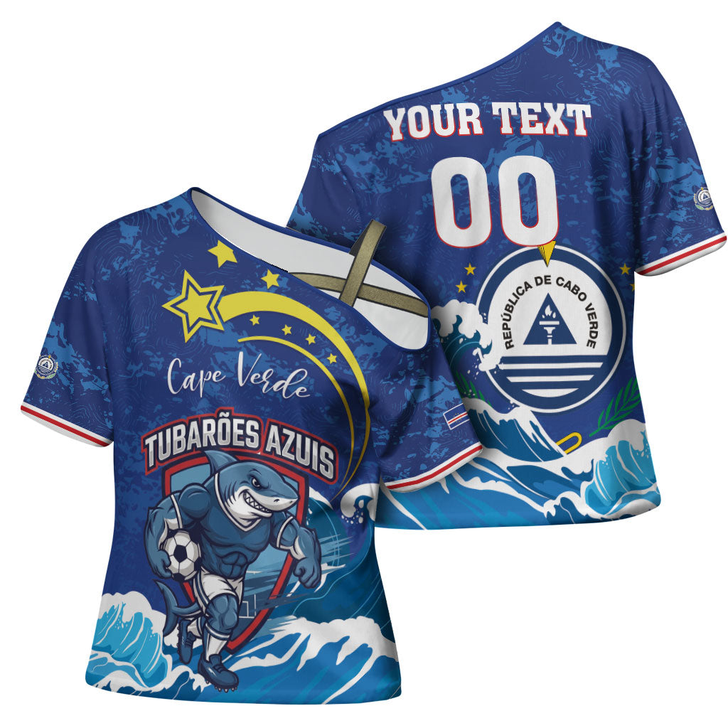 Custom Cape Verde 2026 World Football Cross Shoulder Shirt Blue Sharks Come On