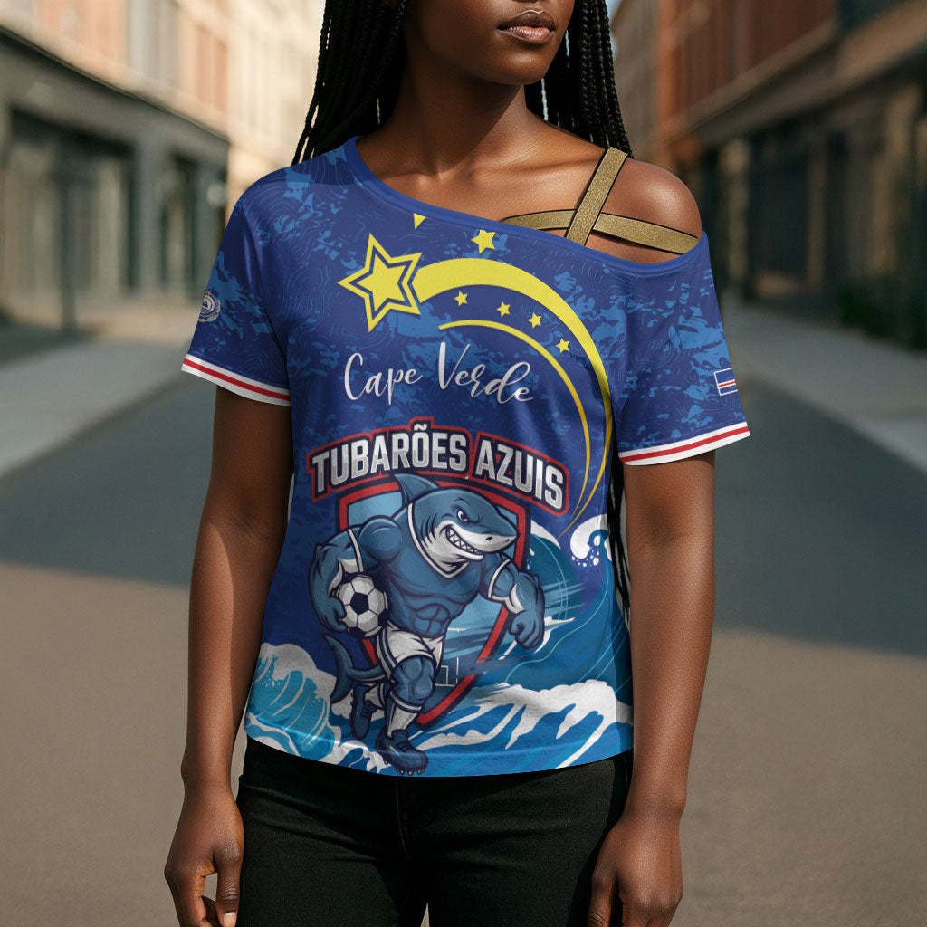 Custom Cape Verde 2026 World Football Cross Shoulder Shirt Blue Sharks Come On