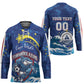 Custom Cape Verde 2026 World Football Hockey Jersey Blue Sharks Come On
