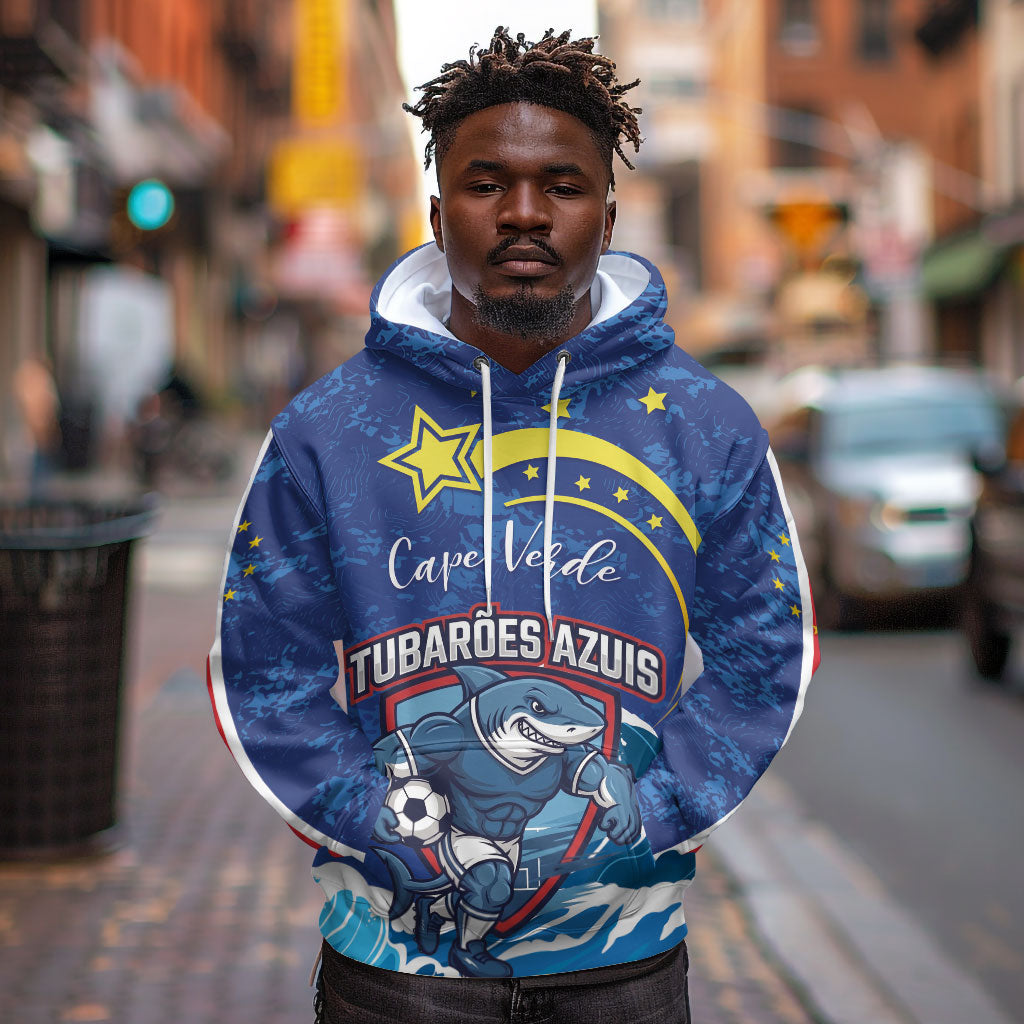 Custom Cape Verde 2026 World Football Hoodie Blue Sharks Come On