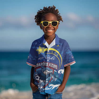 Custom Cape Verde 2026 World Football Kid Hawaiian Shirt Blue Sharks Come On