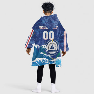 Custom Cape Verde 2026 World Football Kid Wearable Blanket Hoodie Blue Sharks Come On