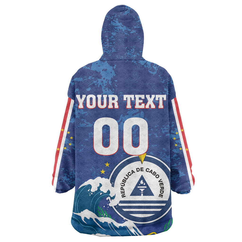 Custom Cape Verde 2026 World Football Kid Wearable Blanket Hoodie Blue Sharks Come On