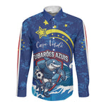 Custom Cape Verde 2026 World Football Long Sleeve Button Shirt Blue Sharks Come On