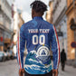 Custom Cape Verde 2026 World Football Long Sleeve Button Shirt Blue Sharks Come On