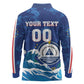 Custom Cape Verde 2026 World Football Long Sleeve Polo Shirt Blue Sharks Come On