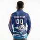 Custom Cape Verde 2026 World Football Long Sleeve Polo Shirt Blue Sharks Come On