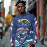 Custom Cape Verde 2026 World Football Long Sleeve Shirt Blue Sharks Come On
