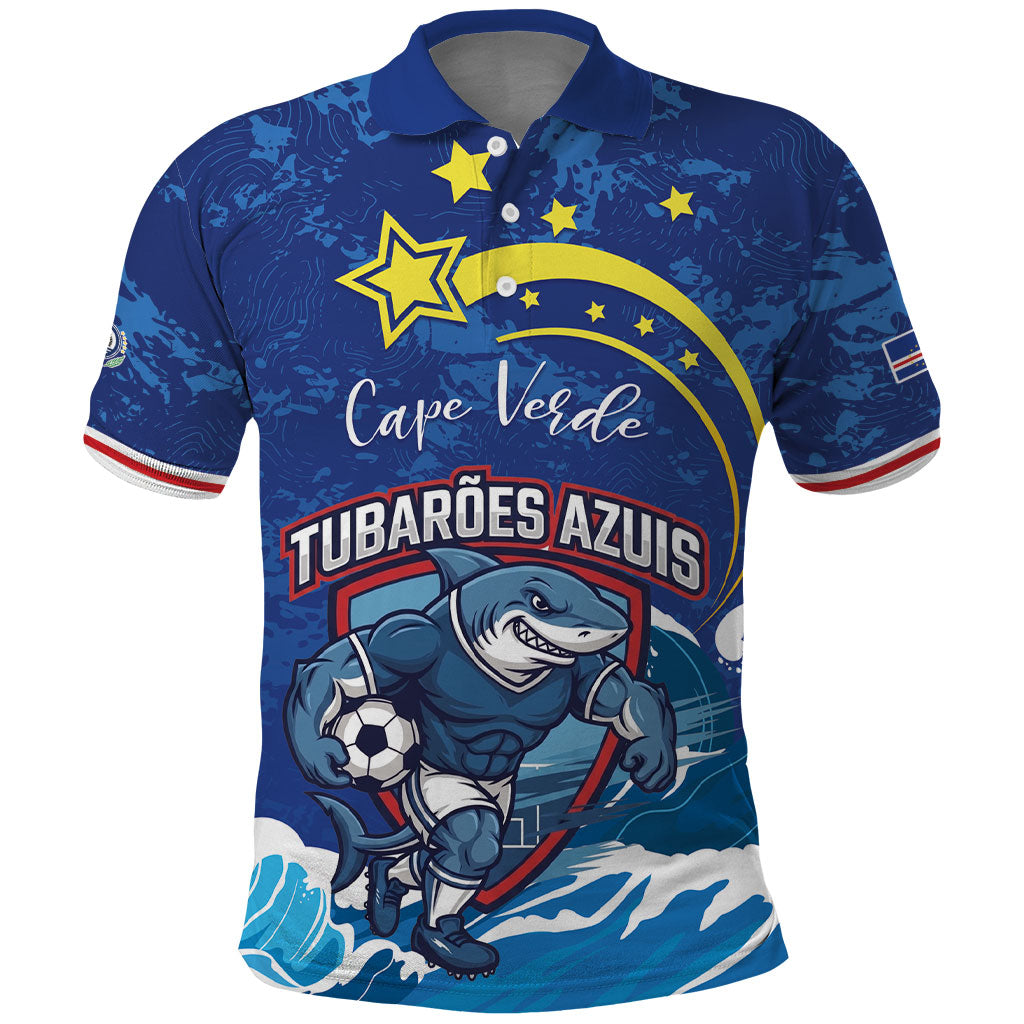 Custom Cape Verde 2026 World Football Polo Shirt Blue Sharks Come On