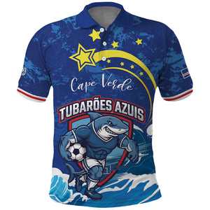 Custom Cape Verde 2026 World Football Polo Shirt Blue Sharks Come On