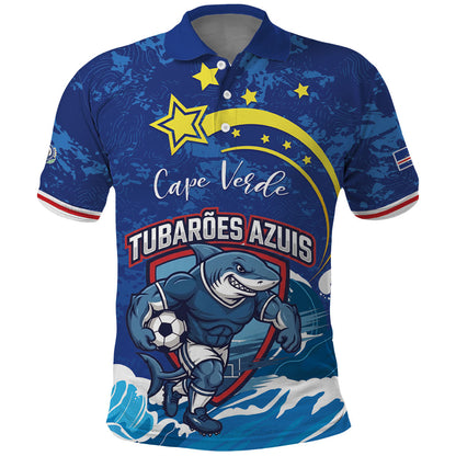 Custom Cape Verde 2026 World Football Polo Shirt Blue Sharks Come On