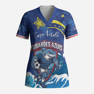 Custom Cape Verde 2026 World Football Scrub Top Blue Sharks Come On