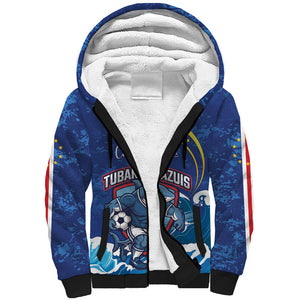 Custom Cape Verde 2026 World Football Sherpa Hoodie Blue Sharks Come On