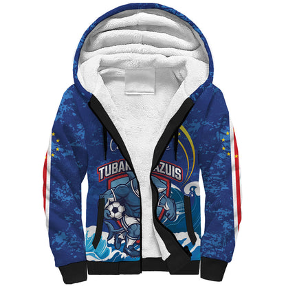 Custom Cape Verde 2026 World Football Sherpa Hoodie Blue Sharks Come On