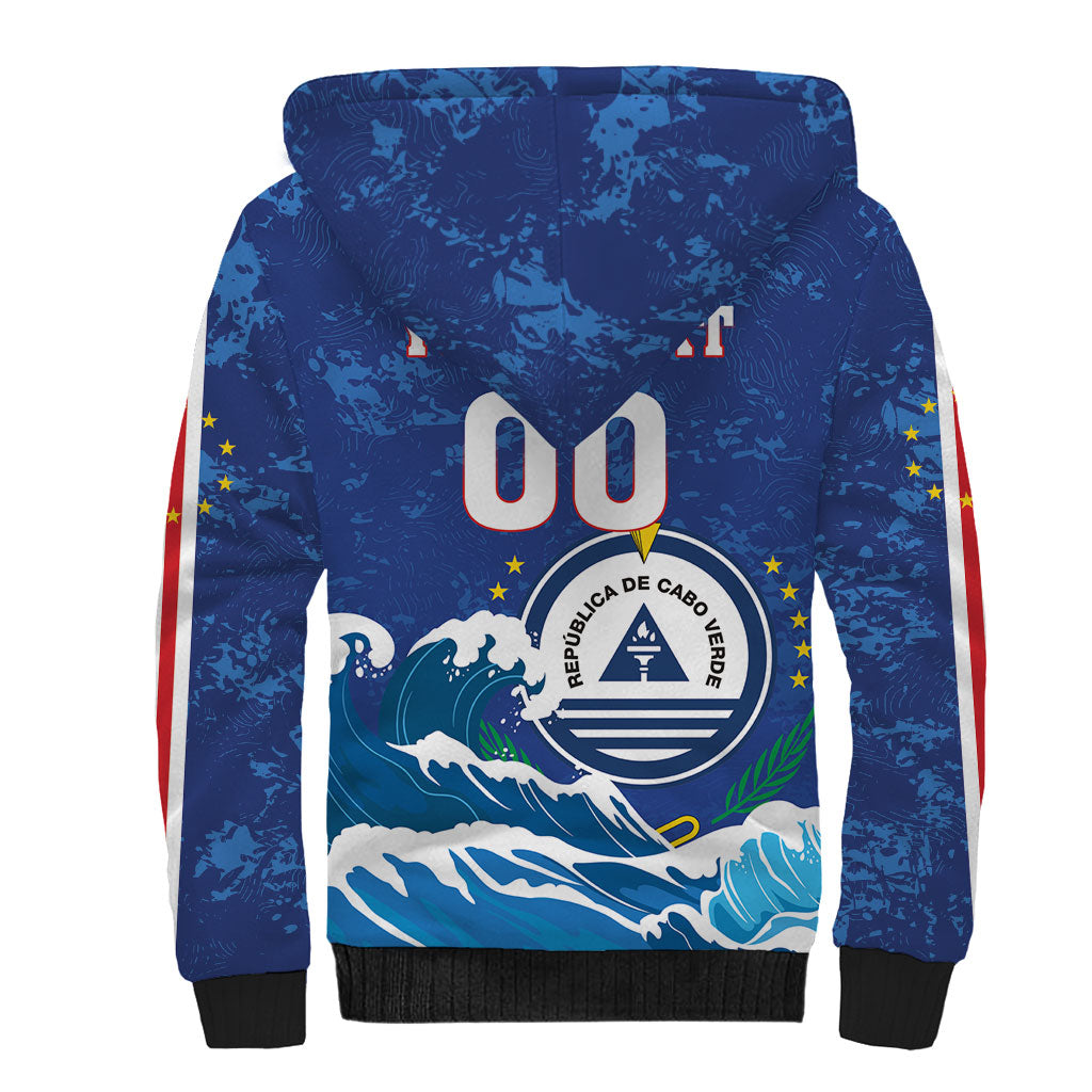 Custom Cape Verde 2026 World Football Sherpa Hoodie Blue Sharks Come On
