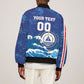 Custom Cape Verde 2026 World Football Sleeve Zip Bomber Jacket Blue Sharks Come On