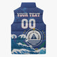 Custom Cape Verde 2026 World Football Sleeveless Puffer Jacket Blue Sharks Come On