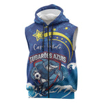 Custom Cape Verde 2026 World Football Sleeveless Zip Hoodie Blue Sharks Come On