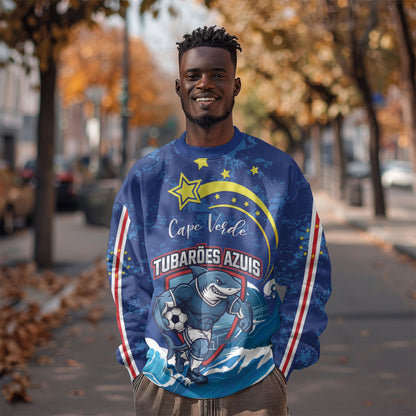Custom Cape Verde 2026 World Football Sweatshirt Blue Sharks Come On