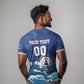 Custom Cape Verde 2026 World Football T shirt Blue Sharks Come On