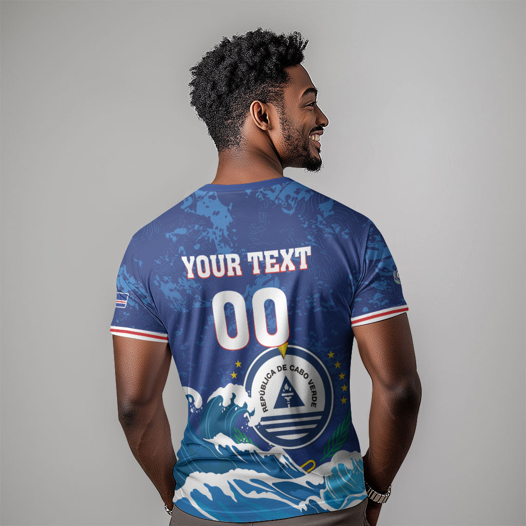 Custom Cape Verde 2026 World Football T shirt Blue Sharks Come On
