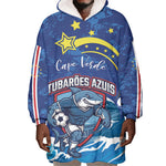 Custom Cape Verde 2026 World Football Wearable Blanket Hoodie Blue Sharks Come On