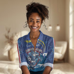 Custom Cape Verde 2026 World Football Women Casual Shirt Blue Sharks Come On