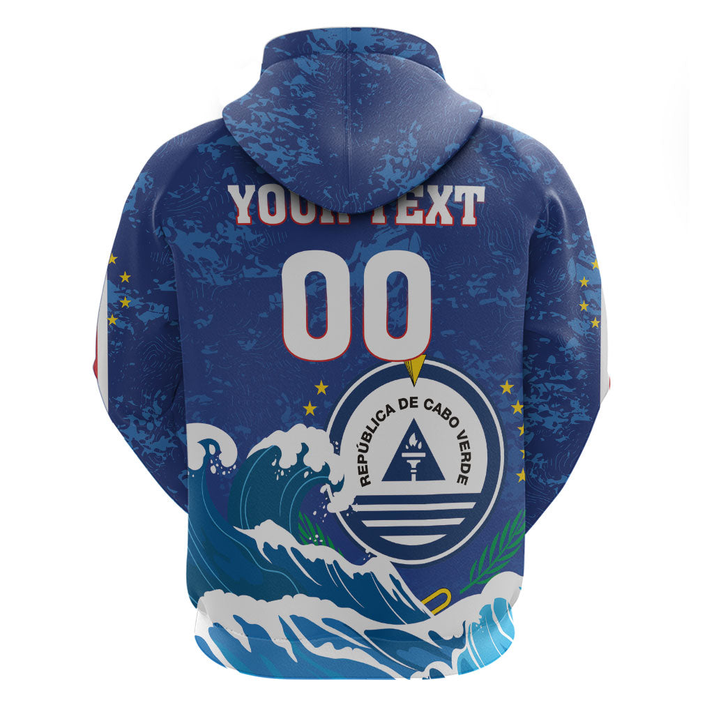 Custom Cape Verde 2026 World Football Zip Hoodie Blue Sharks Come On