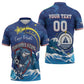 Custom Cape Verde 2026 World Football Zipper Polo Shirt Blue Sharks Come On