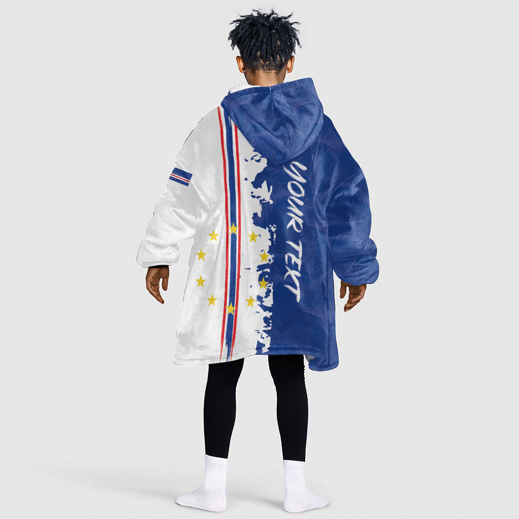 Personalized Cabo Verde 2026 Football Kid Wearable Blanket Hoodie Crioulos Make History