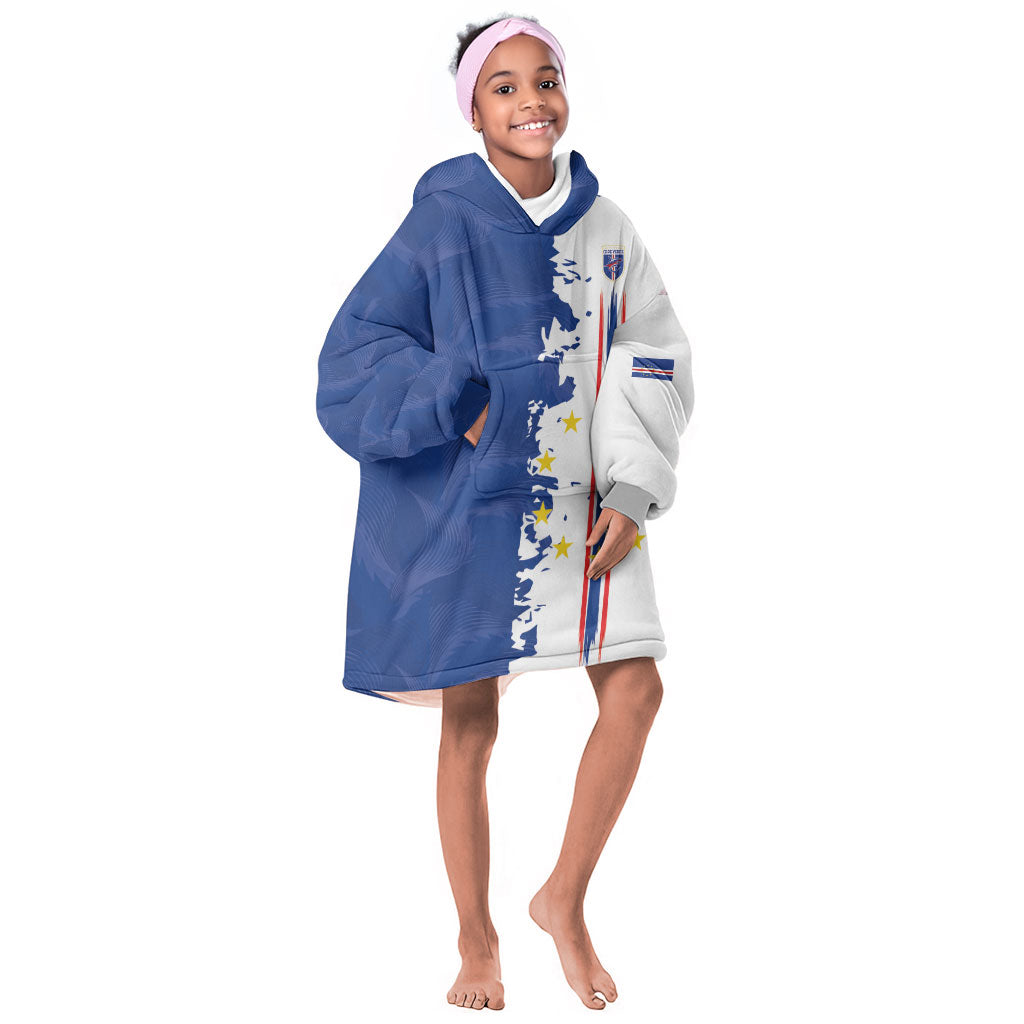 Personalized Cabo Verde 2026 Football Kid Wearable Blanket Hoodie Crioulos Make History