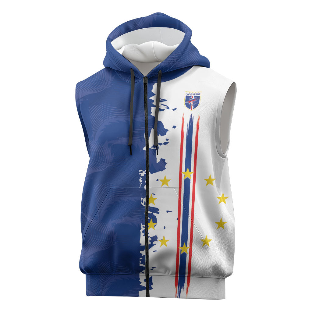 Personalized Cabo Verde 2026 Football Sleeveless Zip Hoodie Crioulos Make History
