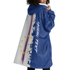 Personalized Cabo Verde 2026 Football Wearable Blanket Hoodie Crioulos Make History