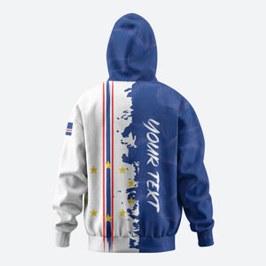 Personalized Cabo Verde 2026 Football Zip Hoodie Crioulos Make History